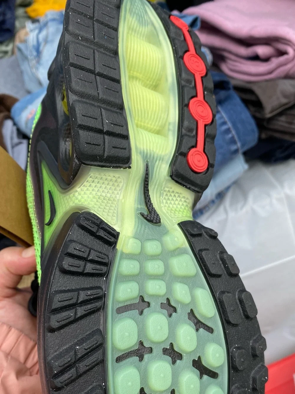 Nike Neon Green and Black Running Shoe - Picture 2 of 3